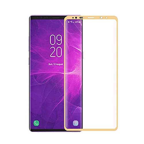 Todotumovil Protector de Pantalla Samsung Galaxy Note 9 Color Dorado Completo 3D Cristal Templado Vidrio Curvo para movil