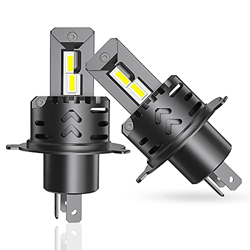 H4/9003/HB2 LED Headlight Bulbs, 60W 12000 Lumens, Super Bright High Beam Low Beam LED Headlights Conversion Kit, 6500K Cool White, IP68 Waterproof, Pack of 2