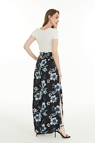 Matchable Couple Hawaiian Luau Shirt or Wide Legged Pants in Midnight Bloom3