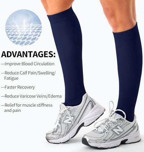 Image of Copper Compression Socks Women & Men Circulation(6 pairs) - Best for Running, Nursing, Hiking, Recovery & Flight Socks