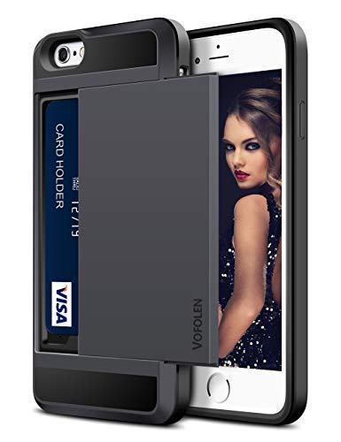 Vofolen Case Wallet Card Slot Holder Dual Layer Protective Shell Shock Absorbing Tough Bumper Cover Black