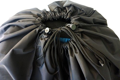 Car Seat Travel Bag - Complete Enclosure, Durable High Density Nylon for Airport Gate Check (One Size Fits Most) with Padded Shoulder Strap & Carrying Pouch (Black & Blue)