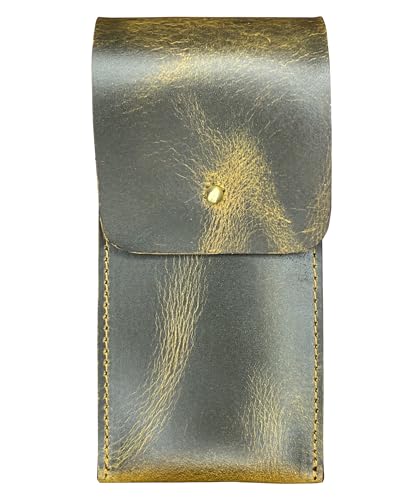 Image of RUSTIC TOWN Leather Pen Case - Handmade Valentines Gift Full-Grain Leather Pen Pencil Holder - Minimalist Pen Protective Sleeve Cover - Elegant & Practical Pencil Pouch for Work & Office