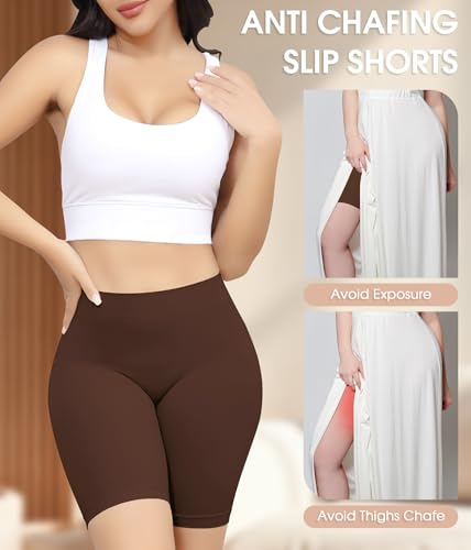 Yeblues Women 3 Pack Seamless Slip Shorts for Under Dress Smooth Boyshorts for Yoga/Bike/Workout Shapewear Shorts3