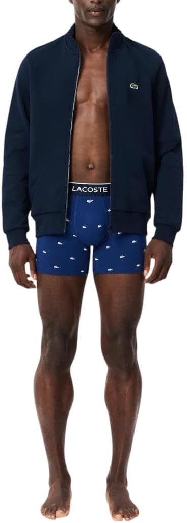 Lacoste mens Casual All Over Croc 3 Pack Cotton Stretch Boxer Briefs - Image 7