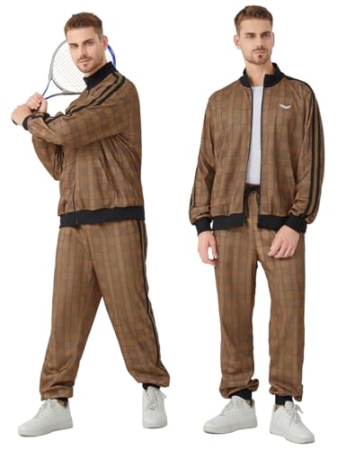 YuDanae Mens Tracksuit 2 Piece Plaid Sweatsuits Full Zip Set Men Jogger Sweat Suits Jacket Pants Jogging Outfits2