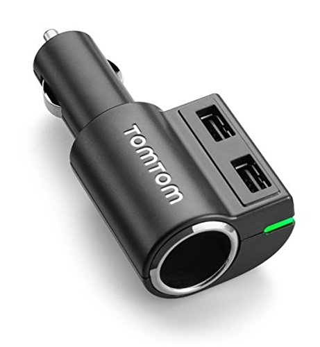 TomTom Chargeur de Voiture multi-prises, 12V pour tous les GPS TomTom et tout autre appareil qui charge en USB comme les smartphones ou les tablettes (Apple, Samsung, etc.)