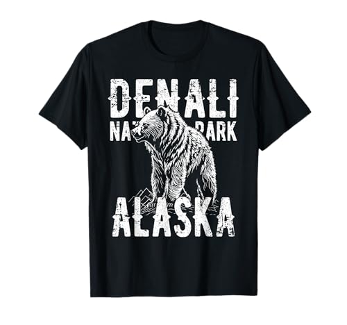 Denali Nationalpark Alaska USA Bär Vintage Style Design T-Shirt