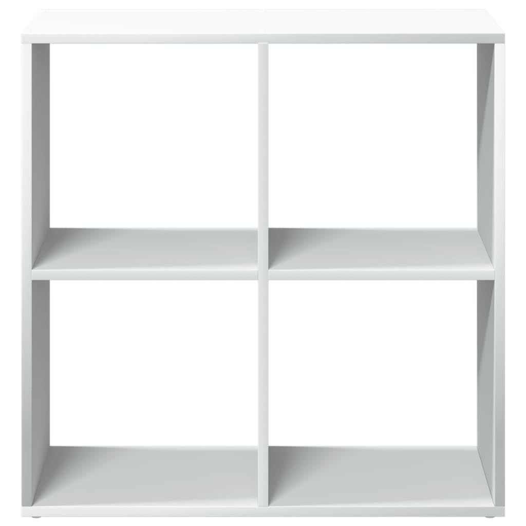 Libreria Divisoria a 4 Cubi Scaffale Bianco 69,5x29x69,5 cm | Scaffalatura modulare per soggiorno e studio in legno ingegnerizzato con 4 vani contenitori e capacità fino a 60 kg.