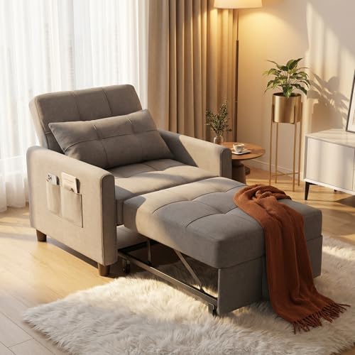 Lista de Sofa Cama Individual Plegable disponible en línea para comprar. 50 BRO A SIS Silla Reclinable Convertible en Cama, Sofá Cama Individual Plegable con Ruedas, Sillón Lounge Multifuncional con Respaldo Ajustable y Almacenaje, Mueble para Dormitorio...