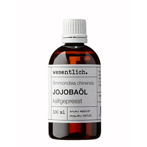 wesentlich. Jojobaöl kaltgepresst 100ml | nativ - 100% reines Jojobaöl | vegan | Haut - Haare - Bart und Kopfhaut | Gesicht und Nägel | Naturreines Gesichtsöl und Körperöl