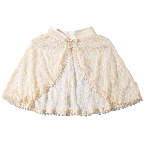 Tassels Lace Floral Shawl for Female Vintage Collar Wrap Scarf Spring Autumn Elegant Shawl Formal Dress Shoulder Wrap