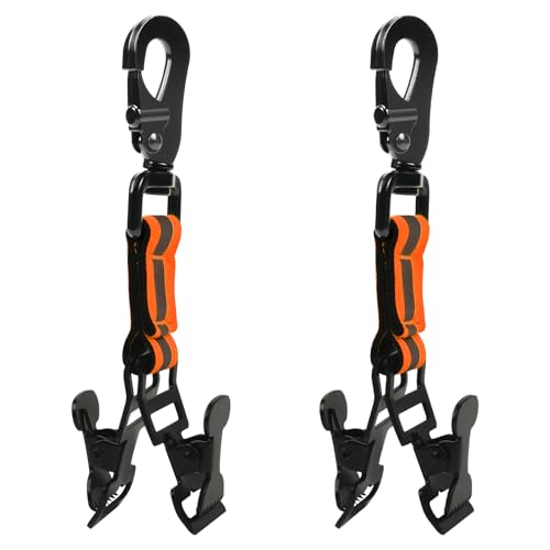 OFFCUP Correa de Soporte para Guante, 2pcs Soporte para Guantes, Bombero Clip de Guante con Metal, Adecuado para Jardines, Jardinería, Obras de Construcción, Escalada en Roca Al Aire Libre - Naranja