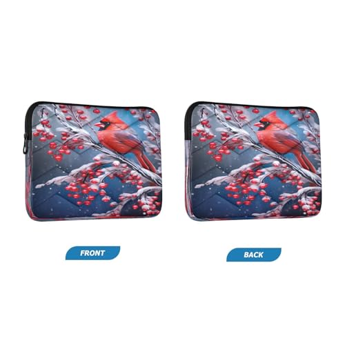 Funda para portátil Roja Winter Bird de 13-14 pulgadas miniatura 2