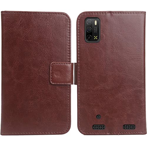 Dingshengk Marrón Funda Caso Carcasa Proteccion Cuero Flip Case Cover Soporte TPU Silicona para Ulefone Armor X10 5G 5.45"