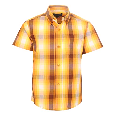 Image of Gioberti Boys Casual Plaid Checked Short Sleeve Button Down Shirt