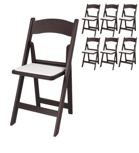 Image of BTEXPERT Resin Folding Chair Vinyl Padded Seat Indoor Outdoor Lightweight Set for Home Event Party Picnic Kitchen Dining Church School Weddings Set of 8 Brown