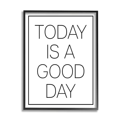 Image of Minimal Good Day Phrase, 11 x 14 Inch Framed Giclee Print | Stupell Industries . By Lil' Rue . Ready to hang . Positive home accent . Made in USA