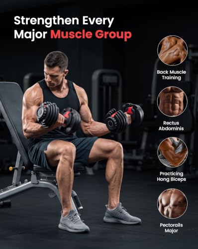 Image of Sparnod Fitness SAD-16 Adjustable Dumbbells 16kg (Set of 2), 12 Gear Quick Adjustment Digital Dial, High-Strength Steel, Nylon & Soft Rubber, 8 Safety Locks, Non-Slip Handle, Base Tray, Full-Body Strength Training