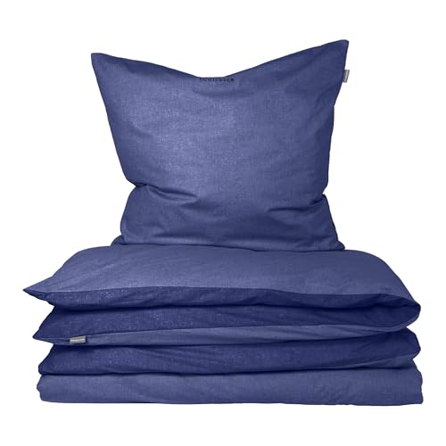 Schiesser Bettwäscheset Doubleface - Feinbiber - 2-teilig - 135 x 200 cm - Blau