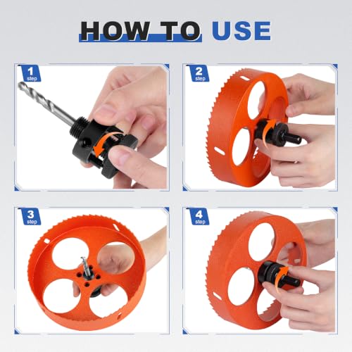 Image of ELECFUN 6 Inch - 152mm Hole Saw Cutter with Pilot Drill Bit