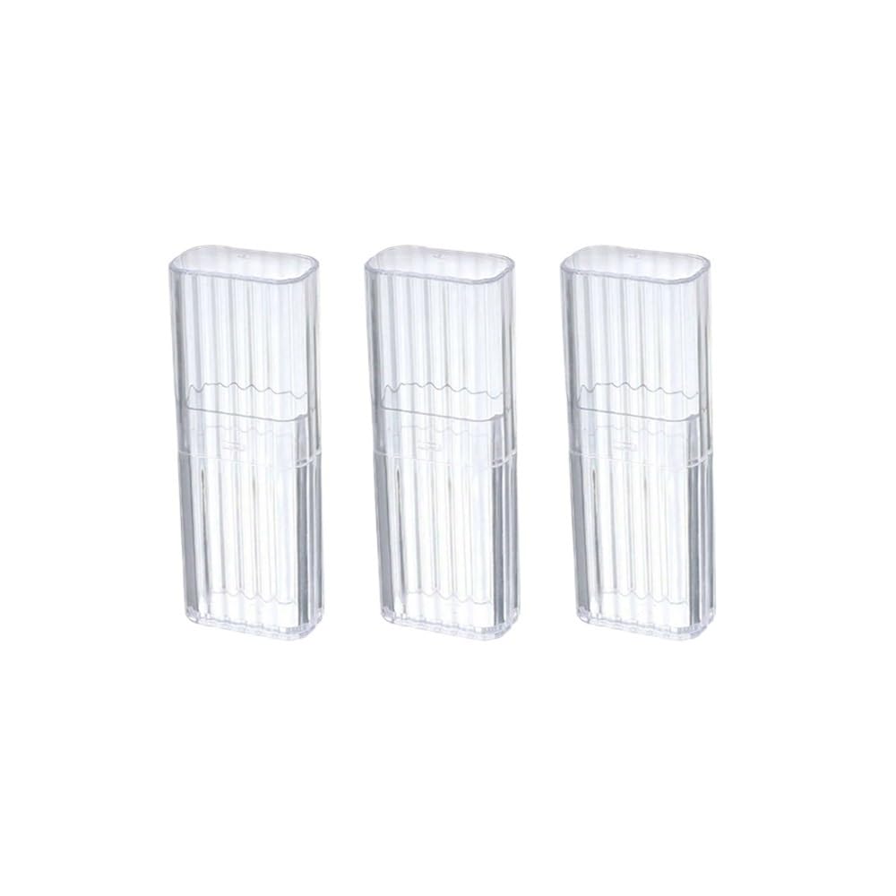 Tianshengqi Transparent-3Pcs Transparent Plastic Portable Storage Box, Toothpicks Cotton Swab Household Goods(Transparent-3Pcs)