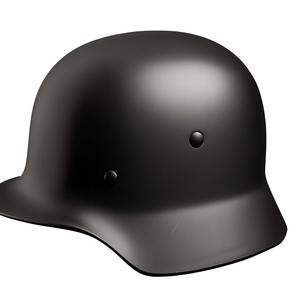 Black Reenactment Helmet – ABS Plastic Historical Replica with Foam Padding – Lightweight Headgear for Cosplay, Display and Collectors