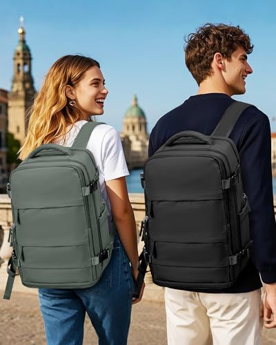 SZLX Sac à Dos Sous Vide Voyage 40x30x20 avec pompe Bagage Cabine 40x30x20 Ryanair Wizz air Easyjet Bagage à Main Sac pour Ordinateur Portable 14 Pouces Femme Homme avec Compartiment Chaussures – Image 2