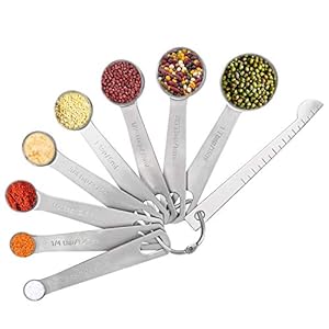 Vicloon Maatlepel set, 9-delige Maatbekers Roestvrijstalen Eetlepelgereedschap met Meetlinialen voor Het Meten van Droge Vloeibare Ingrediënten Bakken Koken