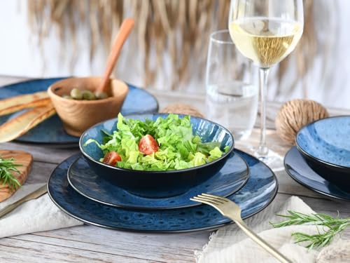 CreaTable, 23630, Serie Capri - Reaktivglasur, 16-teiliges Geschirrset, Kombiservice aus Steinzeug, spülmaschinen- und mikrowellengeeignet, Qualitätsproduktion
