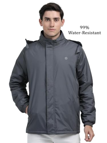 Image of Men's Waterproof Winter Jacket | Reversible & Removable Hood | 99% Water-Resistant | Heavy-Duty Warm Jacket with 4 Pockets