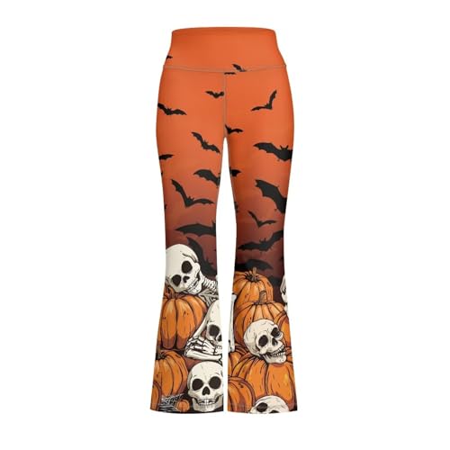 Image of Girls Leggings Floral Print High-Waisted Flared Pants 5-14 Years