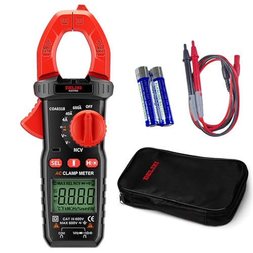 Digital Clamp Meter 4000 Counts Multimeter Tester, Professional 600A AC Current & Voltage Tester with Auto-Ranging, 600V AC/DC Voltage, Resistance, Continuity, Diode, NCV for Industrial and Home Use