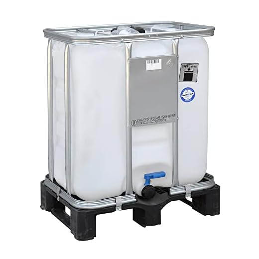 HELGUEFER – Depósito 300 Litros | Contenedor para Líquidos IBC Reforzado Homologado ADR | Polietileno Alta Densidad + Jaula | Palet Metálico | Uso Industrial y Alimentario