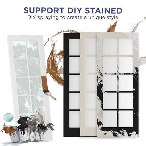 24 × 80 in. 10-Lite Glass and Solid Manufactured Wood Primed Slab Door Without Hardware Kit - Thumbnail 6