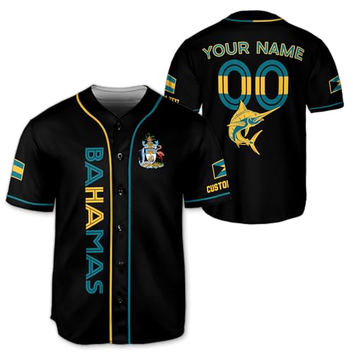 Camiseta personalizada de béisbol Bahamas para hombres, jersey Bahamas para hombres, jersey de béisbol Bahamas miniatura 1