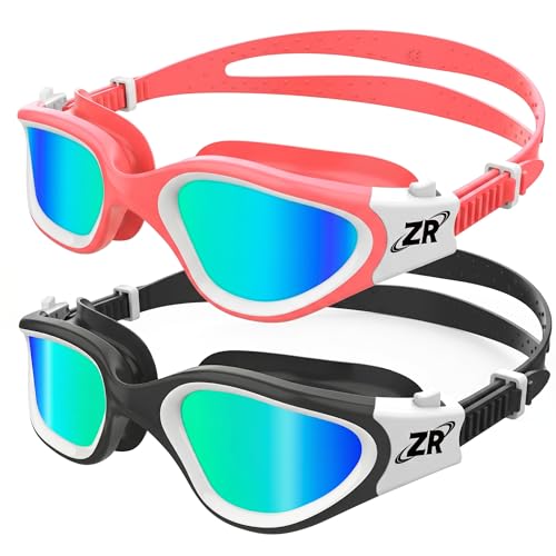 ZIONOR Kids Swim Goggles, 2 Packs G1MINI Polarized Swimming Goggles for Girls and Boys, UV Protection Anti-Fog for Child and Youth （GoldLens+GoldLens）