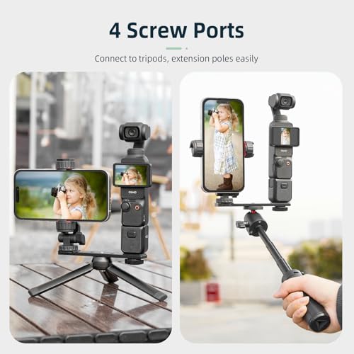 BRDRC Pocket 3 4 4P Phone Holder Mount, Metal Expansion Adapter Phone Clip with 1/4” Screw and Cold Shoe for DJI Osmo Pocket 3 4 4P Creator Combo Accessories - Can be Used with Tripod Selfie Stick by BRDRC - Used condition - Image 3