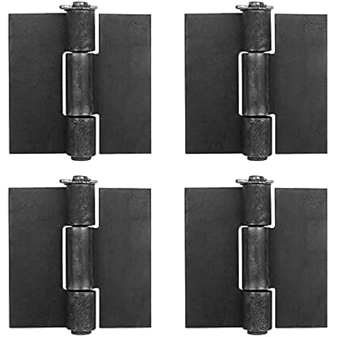 TSSS 4 PCS 116 x 106 mm Weldable Door Hinges, Heavy Duty Metal Steel Gate Hinges Butt Hinge 285 Degree Rotation Angle with Removable Pin, Steel Thickness: 4.7 mm, Max.Load 200KG/Pair Cover