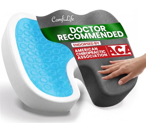 Image of ComfiLife Premium Gel & Memory Foam Seat Cushion - Doctor Recommended Office Chair Cushion, Car Seat Cushion - Chair Cushions for Back & Sciatica Pain Relief - Seat Cushions for Office Desk (Charcoal)