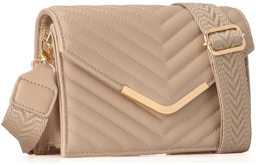 Women's Crossbody Bag - Vegan Leather Quilted Shoulder Purse,Evening Handbag with 2 Straps