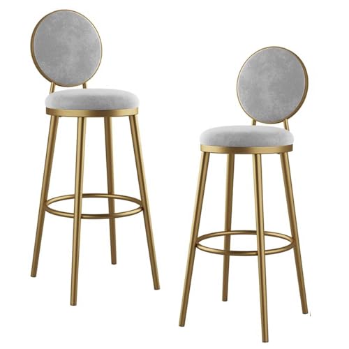 Tabourets de bar avec dossier en velours pour cuisine conviviale et salle à manger