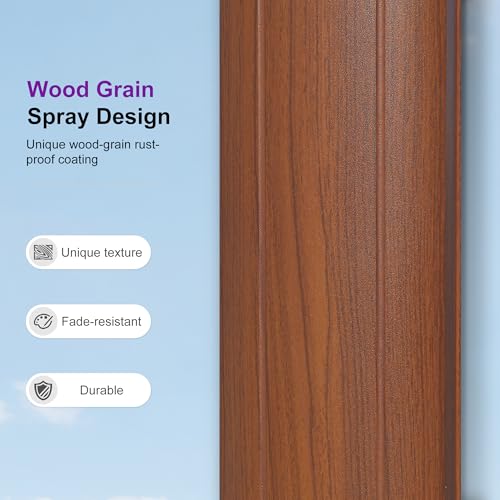Image of PURPLE LEAF Patio Cantilever Umbrella 9ft Wood-Grain Finish, Beige