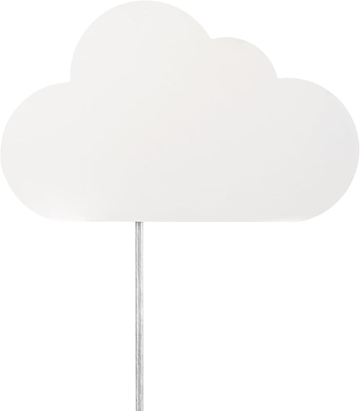 Globe Electric 51492 Aplique de pared enchufable de nube flotante de 1 luz, blanco mate, cable transparente de 6 pies, interruptor basculante de encendido/apagado en línea, luces para dormitorio, bombilla no incluida, lámpara de noche montada