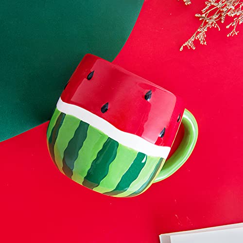 Ceramics Pineapple/Watermelon Fruit Shape Coffe Mug Teacup Oatmeal Cup #TOP3