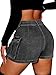 ELLEVEN Mini Cargo Skort for Women High-Stretch Low Waist Denim Women's Jean Skirt Casual Trendy Summer Skort with Pockets Going Out Black X-Large