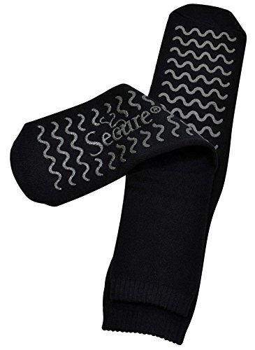 Image of Secure Safety Solutions Ultra Soft Non-Slip Grip Slipper Socks - Fall Injury Prevention Hospital Sock All Around Tread Pattern