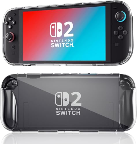 Switch 2 クリアケース 一体型 TPU 素材 薄型軽量 黄ばみにくい 着脱簡単 透明ソフトカバー スイッチ 2 本体専用 衝撃吸収 傷防止 全面保護 2025 モデル対応