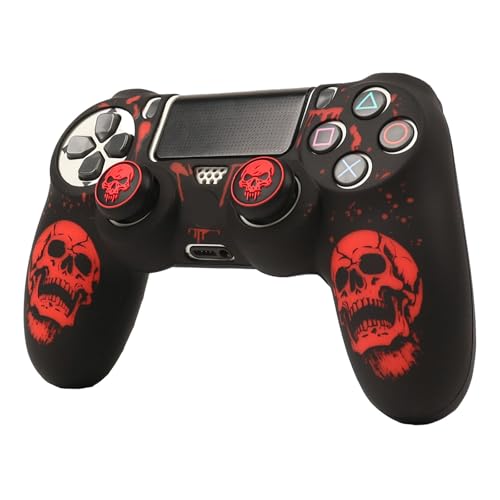 Image of RALAN Skull HeadDesign Controller Skin Cover with 2 Thumb Grips Compatible with PS4 /Playstation 4 Slim /Pro Controller
