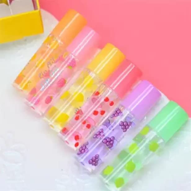 Elecsera Transparent & Moisturizing Lip Makeup Skin Care Fruit (Pack of: 6, 21.6 g) Multicolor-image-41